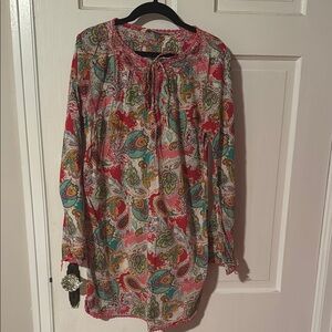 ATHLETA Long Sleeve Paisley Coverup Dress Size XS